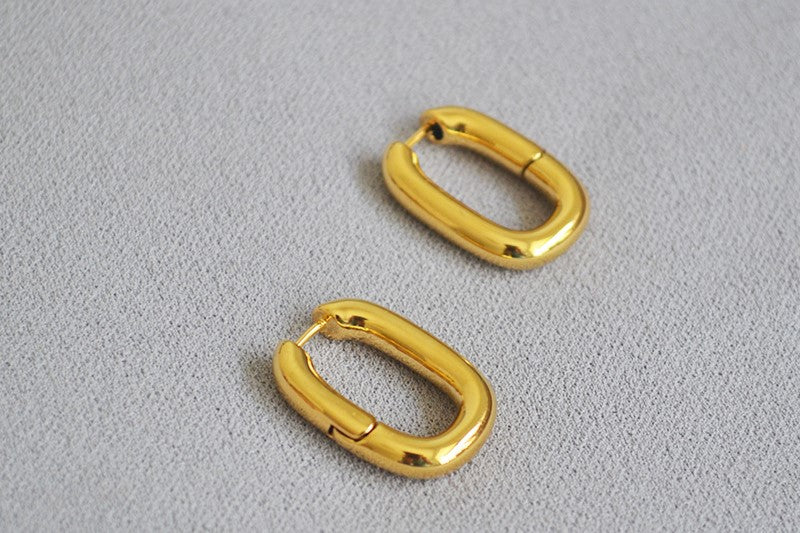 Orecchini ad anelle ovale ottone