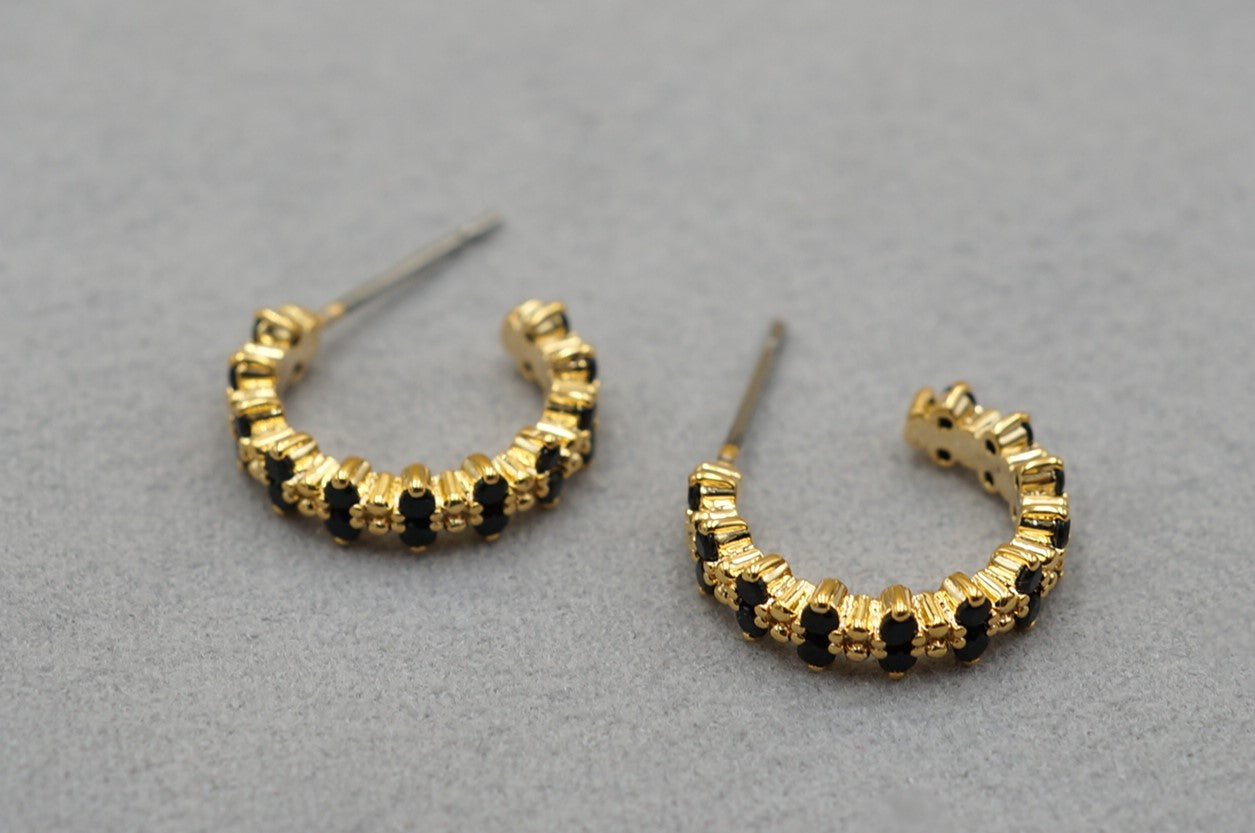 Orecchini circolare con cristallo