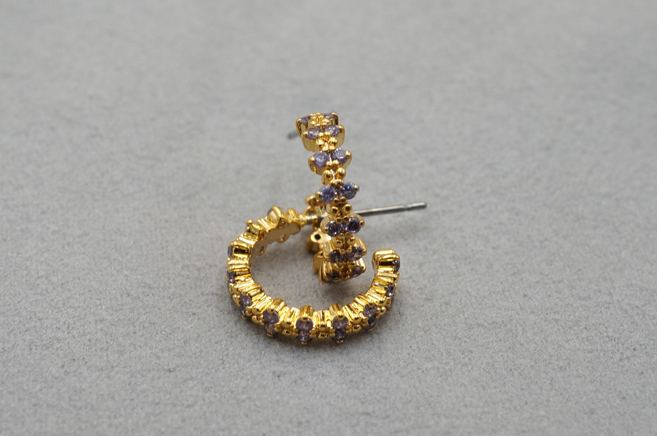 Orecchini circolare con cristallo