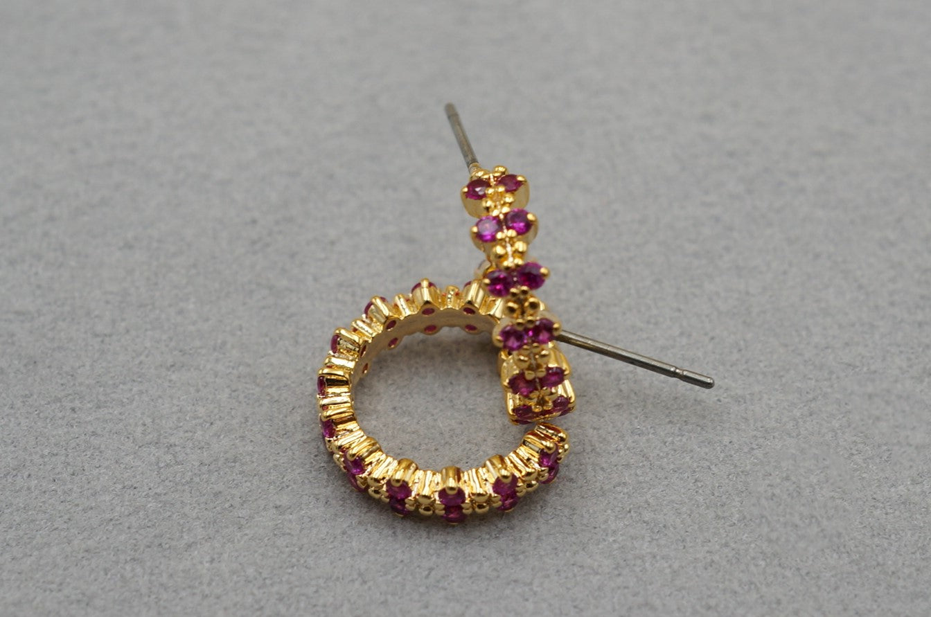 Orecchini circolare con cristallo