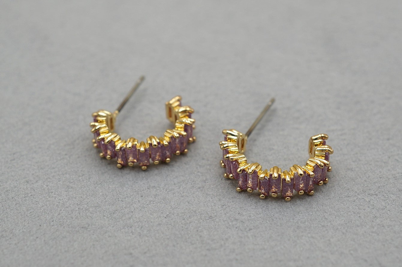 Orecchini a cristallo zigzag