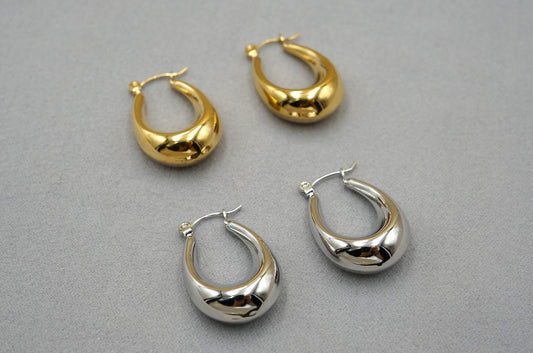 Orecchini ad anelle goccia ovali